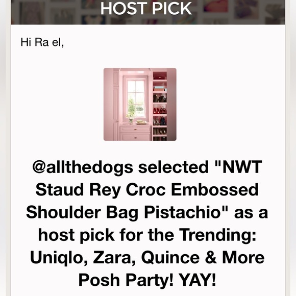 🌺🎉HP🎉🌺 NWT Staud Rey Croc Embossed Shoulder Bag Pistachio - Picture 16 of 16